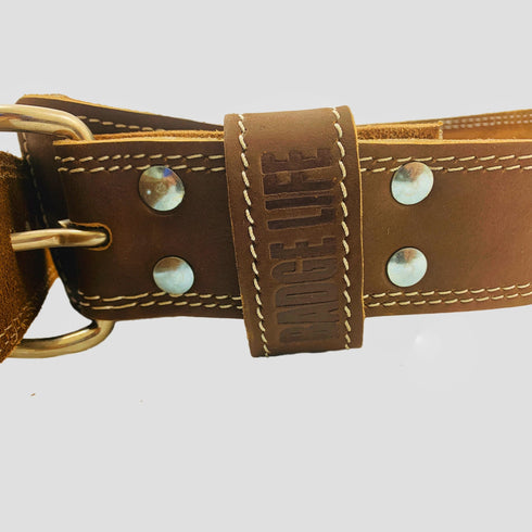 NEW! Genuine Buffalo Leather Weightlifting Brown Belt